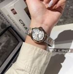 Cartier Premium Quartz Movement 28/33MM Precise Rose Gold Bezel Women White Watch